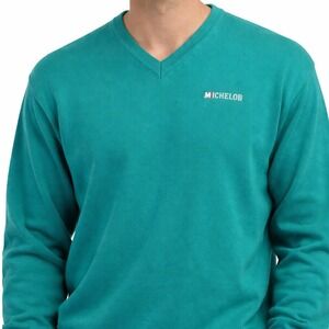 Vintage Michelob Beer Sweater XXL McBriar Green V-Neck Made in USA Acrylic Mens